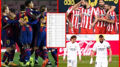 La tabla de posiciones de la Liga Española tras la disputa de la jornada 21.