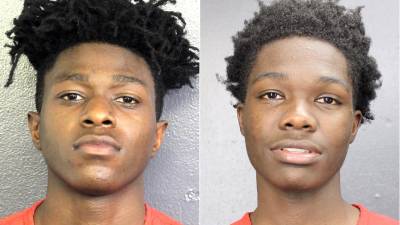 Los hermanos Jaquan (i) y Bryce (d) McFadden, ambos de 16 años, que podrían enfrentar hasta una cadena perpetua después de ser detenidos y acusados de robo a mano armada.