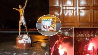 La estatua del delantero sueco Zlatan Ibrahimovic y una de sus viviendas en Suecia han sufrido actos de vandalismo en las últimas horas tras anunciar el futbolista que se convertía en copropietario del equipo Hammarby, rival del Malmö, su club de origen.