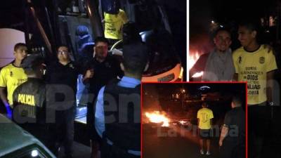 Los jugadores del Real España y el cuerpo técnico se quedaron atrapados por las tomas en las carreteras.