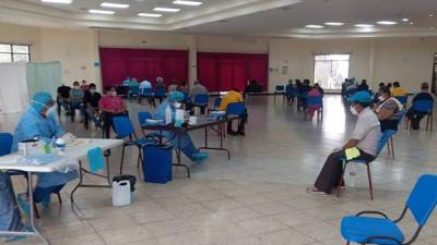 Decenas de personas acuden al día al triaje ubicado en el Colegio de Ingenieros en San Pedro Sula para realizarse la prueba de COVID-19.