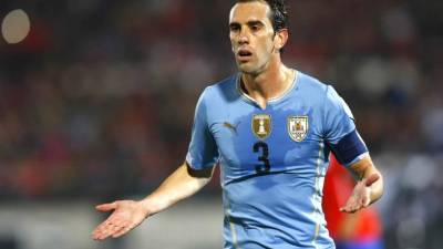 Godín durante el juego entre chilenos y uruguayos.