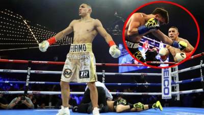 Las imágenes de la victoria por nocaut del boxeador hondureño Teófimo López contra el estadounidense Mason Menard, al que derribó en apenas 44 segundos en el Madison Square Garden.