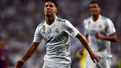 Marco Asensio celebrando su golazo contra el FC Barcelona.