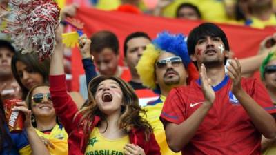 El ambiente del partido entre Suiza y Ecuador. AFP