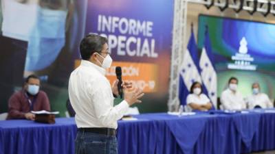 El presidente Hernández durante su participación ante diferentes sectores. Fotos: Cortesía Casa PRESIDENCIAL