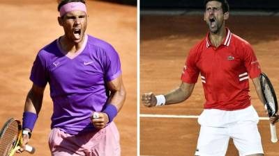 Rafa Nadal y Novak Djokovic protagonizarán la final del Masters 1.000 de Roma. Foto AFP