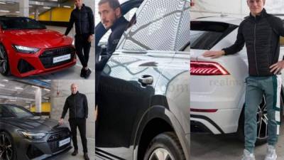 De cara al duelo ante Atalanta por la Champions, la plantilla del Real Madrid fue motivada al recibir este día espectaculares autos de la destacada marca Audi. Algunos escogieron vehículos costosos y hubo un jugador que decidió tener el más barato. Fotos Real Madrid.