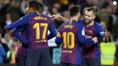 El Barcelona derrotó 3-0 al Levante en el partido de vuelta y clasificó a los cuartos de final de la Copa del Rey. Foto AFP