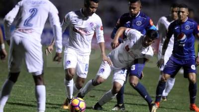 Olimpia y Motagua empataron sin goles en el clásico capitalino en el estadio Nacional. Foto Juan Salgado
