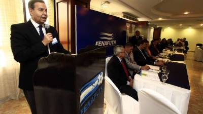 Rafael Leonardo Callejas durante el 30 Congreso Ordinario Federativo Eleccionario.