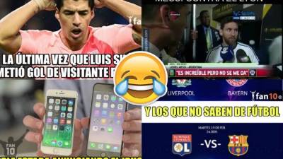 Los divertidos memes que dejaron los partidos del día en la ida de octavos de final de la Champions League, con Messi y Luis Suárez como protagonistas.