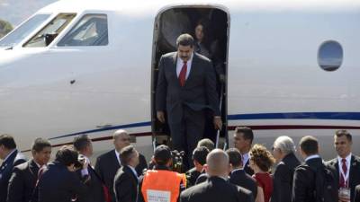 El presidente venezolano arribó hoy a Costa Rica para participar de la cumbre de la CELAC.