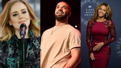 Adele, Drake y Beyoncé compiten en la categoría de mejor álbum del año.