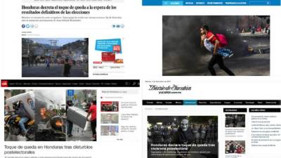 La prensa internacional ha informado sobre el toque de queda que se ha decretado en Honduras desde la noche del viernes por la crisis política que se vive en el país.