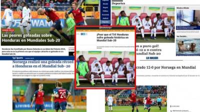 Los diarios en el mundo hablan de la históriza paliza que encajó Honduras 12-0 contra Noruega en el Mundial Sub-20 de Polonia 2019.