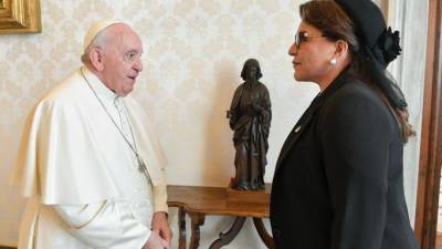 La presidenta hondureña visitó Roma este jueves.
