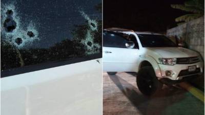 Las balas penetraron el lado del pasajero, como se aprecia en las imágenes.