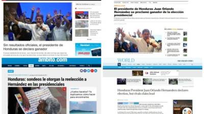 Los medios internacional están informando sobre las elecciones en Honduras y los resultados al momento.