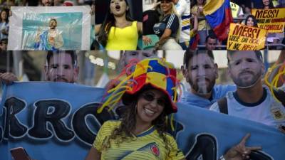 Las imágenes del ambientazo que vive en el estadio Fonte Nova Arena en el partido Argentina-Colombia por la Copa América. Fotos AFP y EFE
