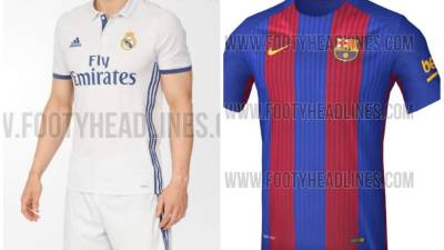 Así serán las camiseta del Real Madrid y Barcelona para la próxima temporada.