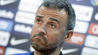 Luis Enrique Martínez, atiende a los medios durante la rueda de prensa ofrecida este viernes en la Ciudad Deportiva Joan Gamper de Sant Joan Despí (Barcelona). Foto EFE