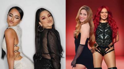 Collage de Becky G, Natti Natasha, Shakira y Karol G, máximas exponentes del reguetón en la actualidad