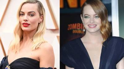 Las bellas actrices Margot Robbie y Emma Stone.
