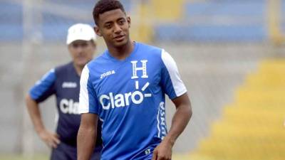 'Choco' Lozano en el entrenamiento de este miércoles de la Selección de Honduras. Foto Delmer Martínez