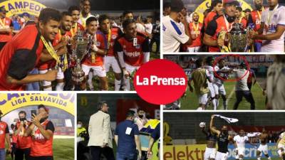 Las imágenes de la coronación del Olimpia, celebrando con la Copa 33 en la historia merengue, la frustración de Diego Vázquez y Motagua y la euforia de Pedro Troglio en el campo del estadio Nacional. Fotos Marvin Salgado
