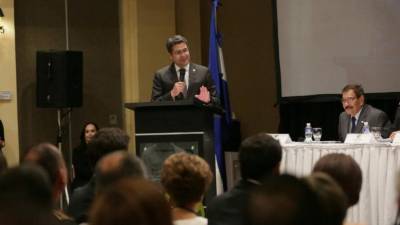 El presidente Juan Orlando durante una de sus comparecencias públicas en Honduras.