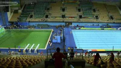 El contraste era perceptible en el momento de la prueba femenina de clavados.