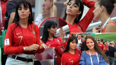 Georgina Rodríguez deslumbró con su belleza en el Mundial de Rusia 2018 al aparecer en el estadio Luzhniki de Moscú para apoyar a Cristiano Ronaldo en el partido Portugal-Marruecos.