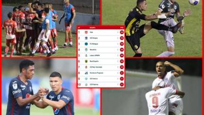 La tabla de posiciones del Torneo Apertura 2021 de la Liga Nacional de Honduras.