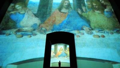 Video instalación 'La última cena de Leonardo: Una visión de Peter Greenaway', en el Park Avenue Armory de Nueva York, Estados Unidos. La obra muestra una visión muy personal del artista sobre esta obra de Leonardo da Vinci. EFE/Archivo