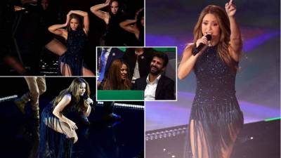La cantante colombiana Shakira, esposa del futbolista Gerard Piqué, brindó una espectacular presentación en la previa de la final de la Copa Davis entre España y Canadá.