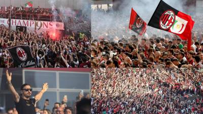 El AC Milan se proclamó campeón de la Serie A y sus seguidores salieron a las calles para celebrar la obtención del título con sus jugadores.