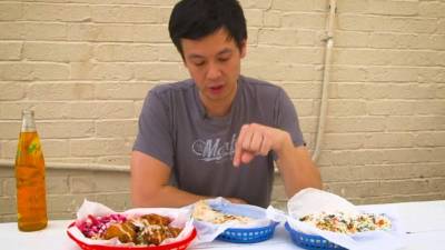 Lucas Peterson quedó encantado al probar la comida hondureña.