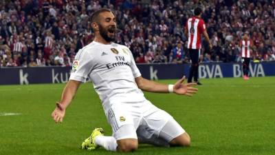 Karim Benzema le dio el triunfo al Real Madrid ante Athletic de Bilbao. Foto EFE