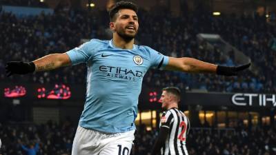 Sergio 'Kun' Agüero le dio el triunfo al Manchester City sobre el Newcastle. Foto AFP