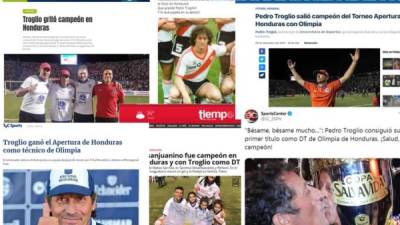 Los diarios internacionales destacaron en sus portales el título que ganó Pedro Troglio como entrenador del Olimpia de Honduras.