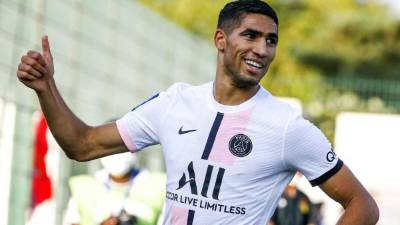 Achraf Hakimi marcó su primer gol con la camiseta del PSG.