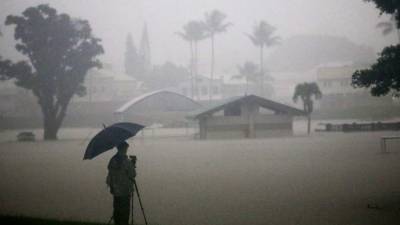 La Isla grande ya registra las primeras inundaciones causadas por el huracán Lane en Hawái./AFP.