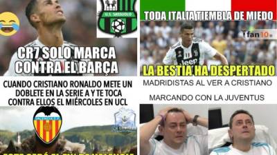 Cristiano Ronaldo marcó un doblete con la Juventus y las redes sociales explotaron con divertidos memes. Se acuerdan del Real Madrid.