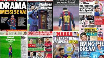 El anuncio inesperado del FC Barcelona de que no podía renovar a Lionel Messi, en un comunicado de apenas tres párrafos, sorprendió a diarios de todo el mundo, que destacaron la pobreza del adiós a una leyenda.