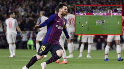 Messi cobró un tiro libre y marcó un golazo espectacular.