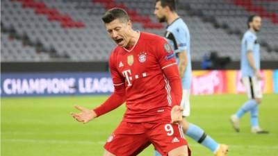 Robert Lewandowski marcó uno de los goles del triunfo del Bayern sobre la Lazio.