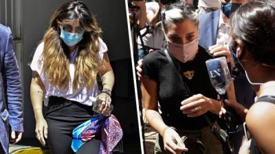 Gianina y Jana Maradona llegando a declarar en el marco de investigación de la muerte del ídolo del fútbol. Foto AFP/EFE