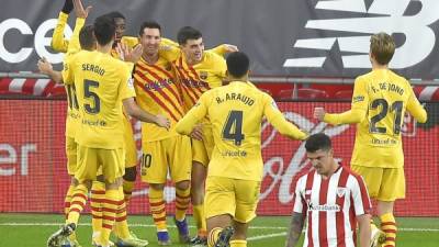Messi marcó dos goles y lideró la victoria del Barcelona ante Athletic de Bilbao.