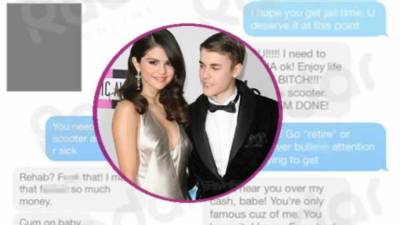 Justin Bieber envió una foto de su pene a Selena Gomez.